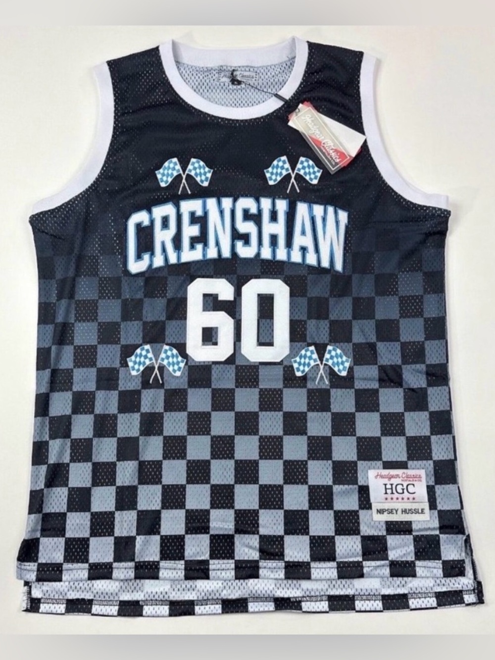 Crenshaw Nipsey Hussle #60 Mens XL Black Checkered Jersey Headgear Classics